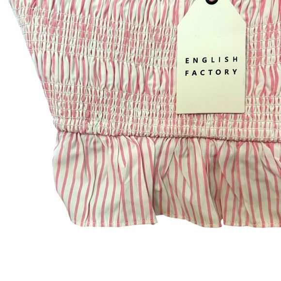 🔆 English Factory Pink and White Bow Detail Top, Size Small - Picture 5 of 7